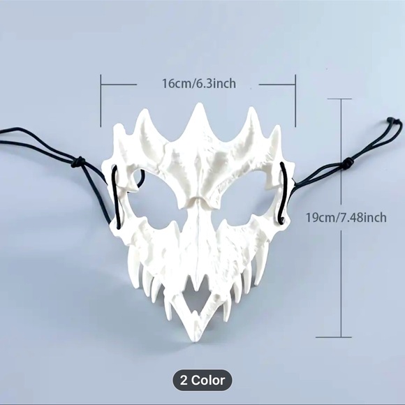 NWOT Day of the Dead themed plastic costume mask even Easter skull Masquerade. - Picture 3 of 3